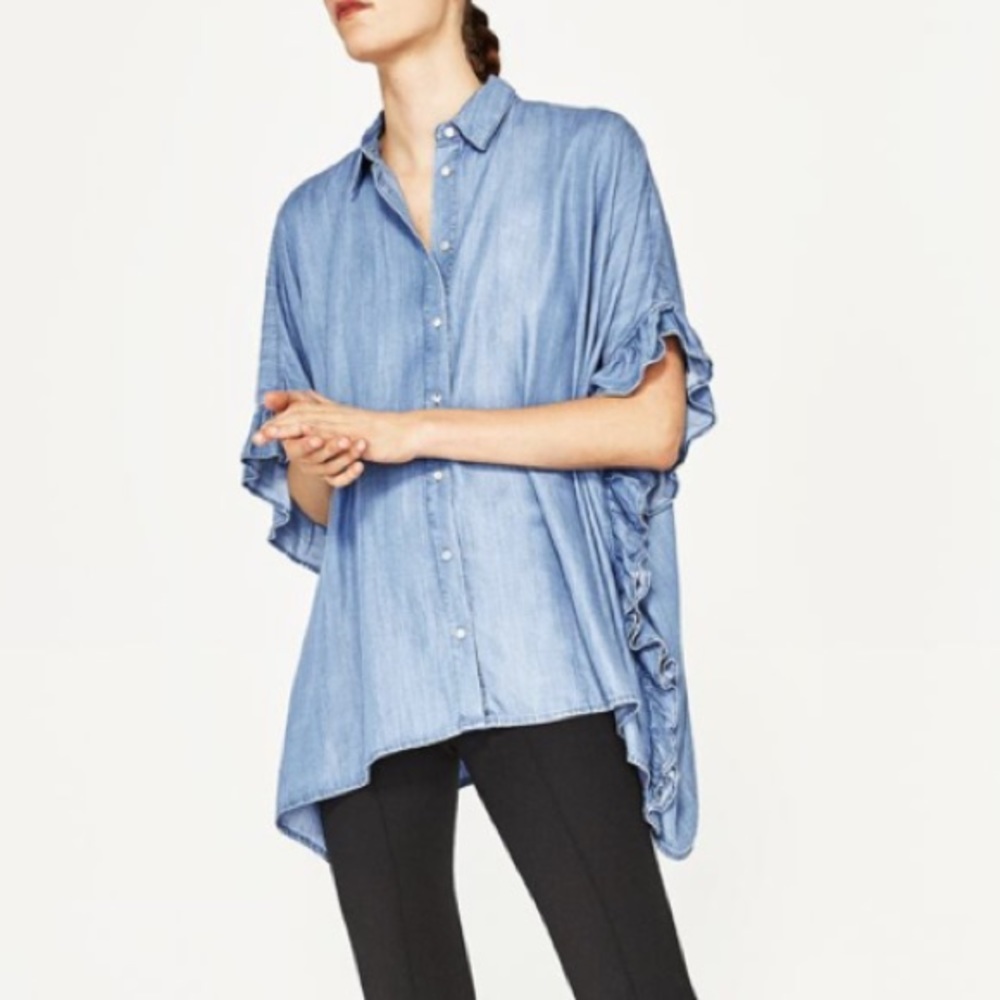 Zara frilled shirt